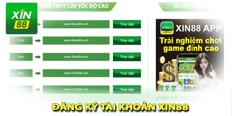 Đăng ký tài khoản tại xin88